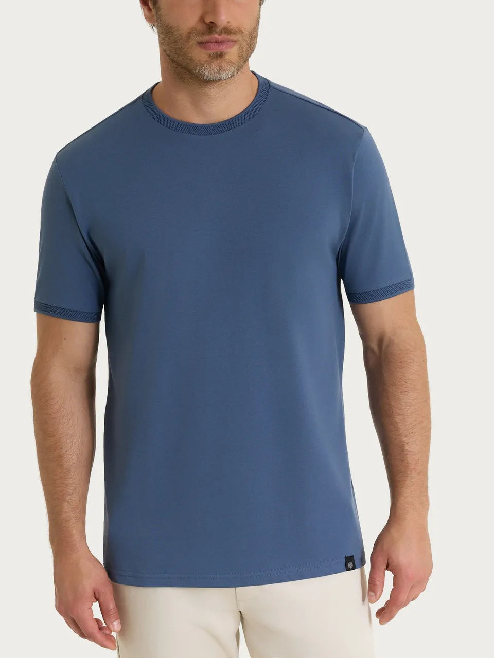 Ragno SL t-shirt girocollo piquet Vintage Indigo puro cotone