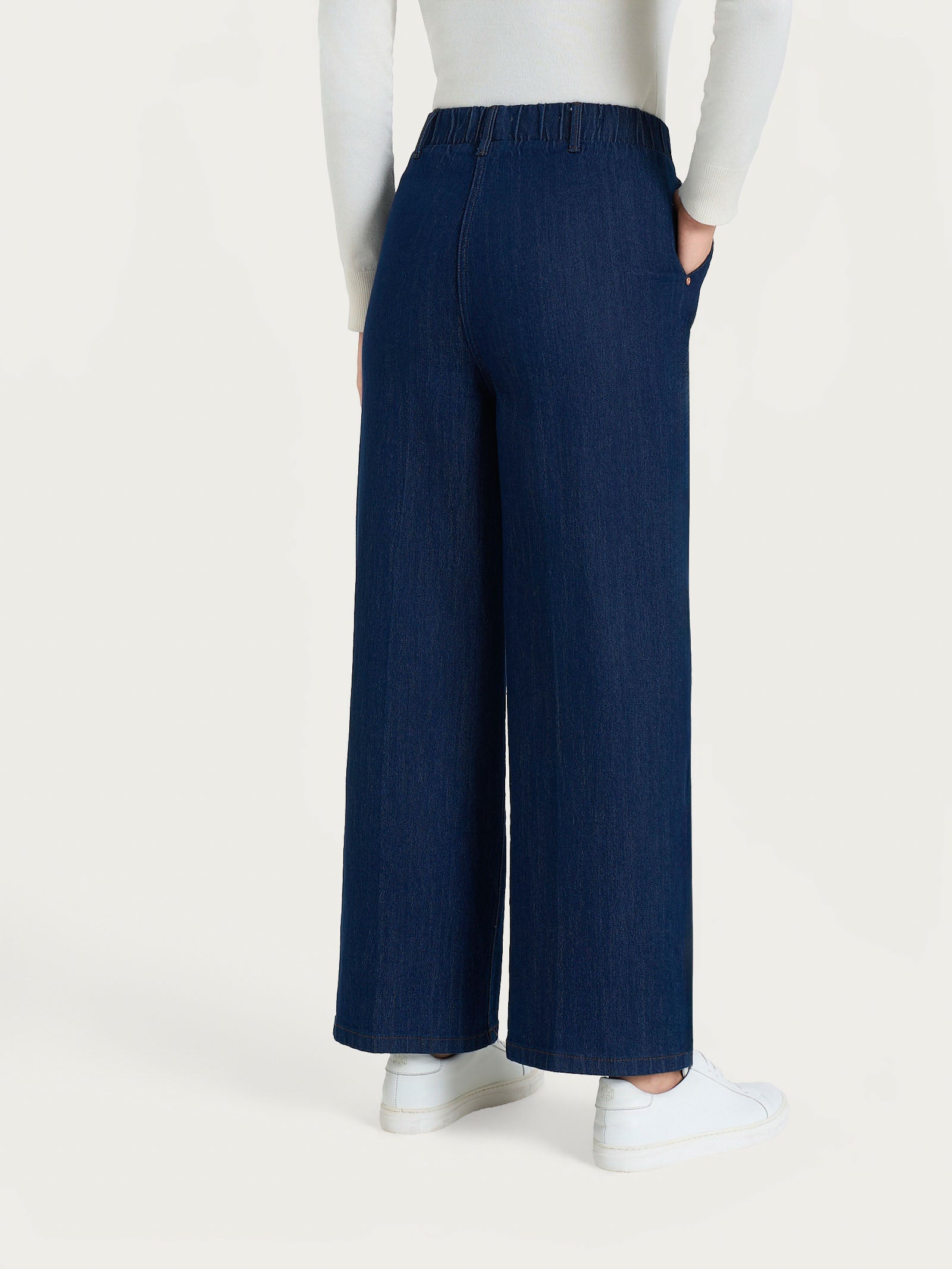 Ragno 4 Seasons Denim jeans ampio donna blu cotone