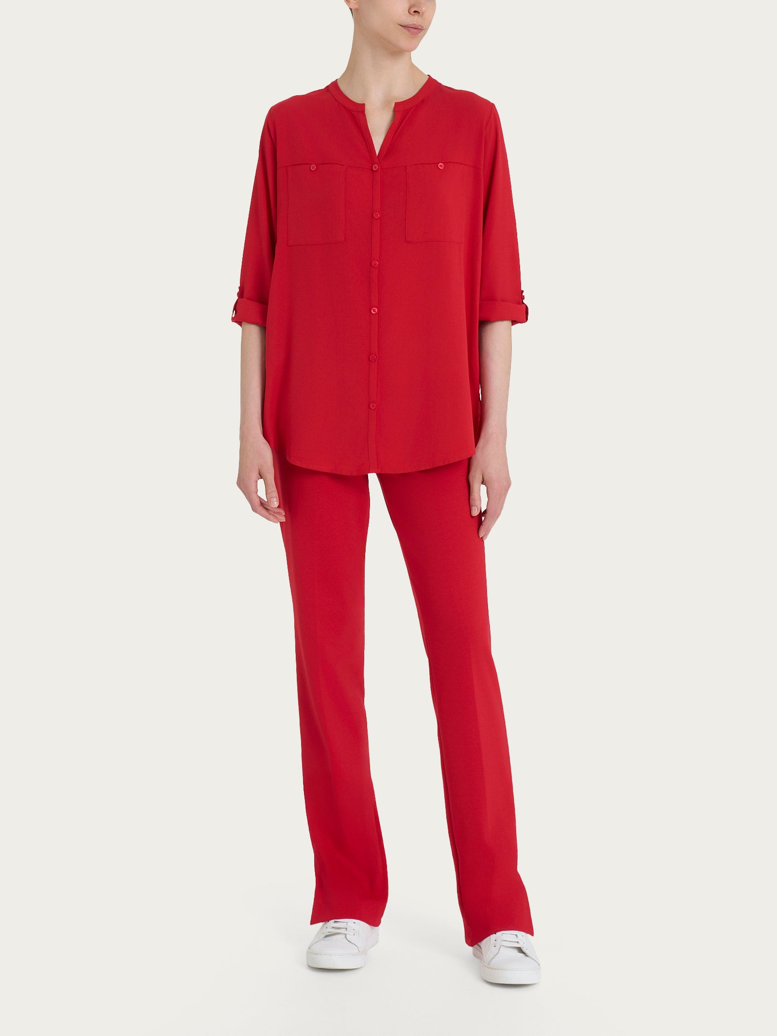 Ragno EcoSeta Camicia Collo Coreana Manica Lunga Salsa