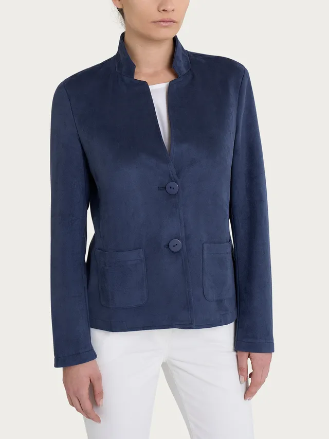 Ragno Eco Suede Blazer corto regular Bleu