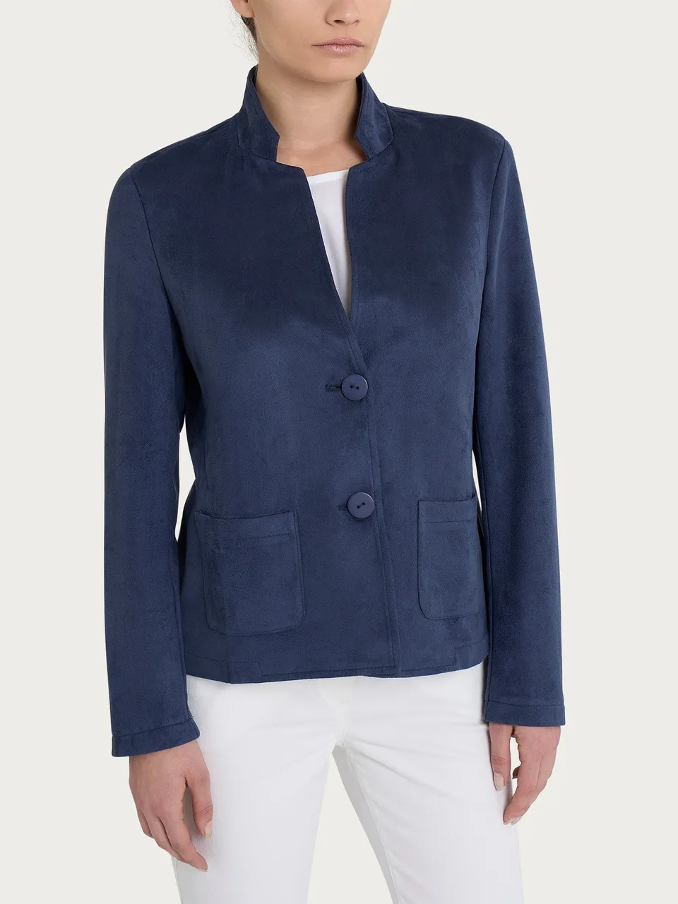 Ragno Eco Suede Blazer corto regular Bleu