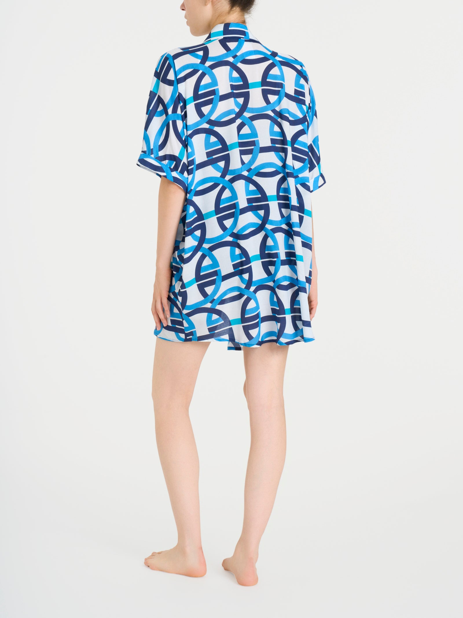 Ragno EcoSeta chemisier kimono Fant.Bianco