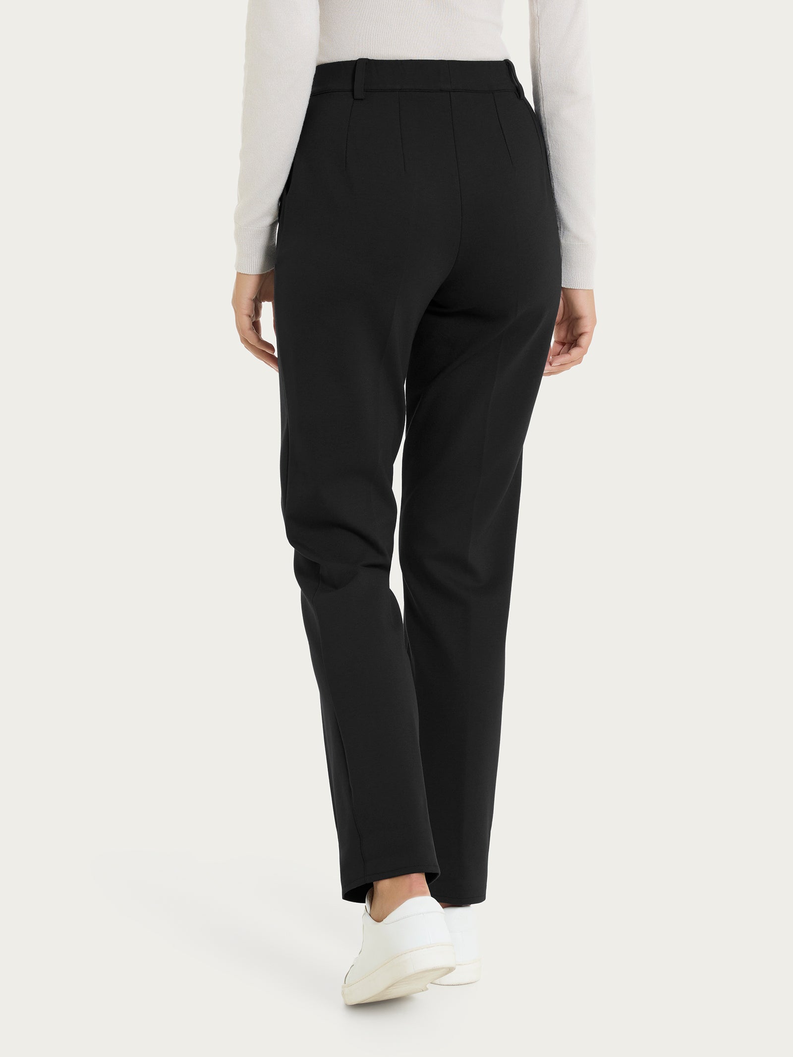 Ragno Cashmere Compact Pantalone Dritto Tasche Nero