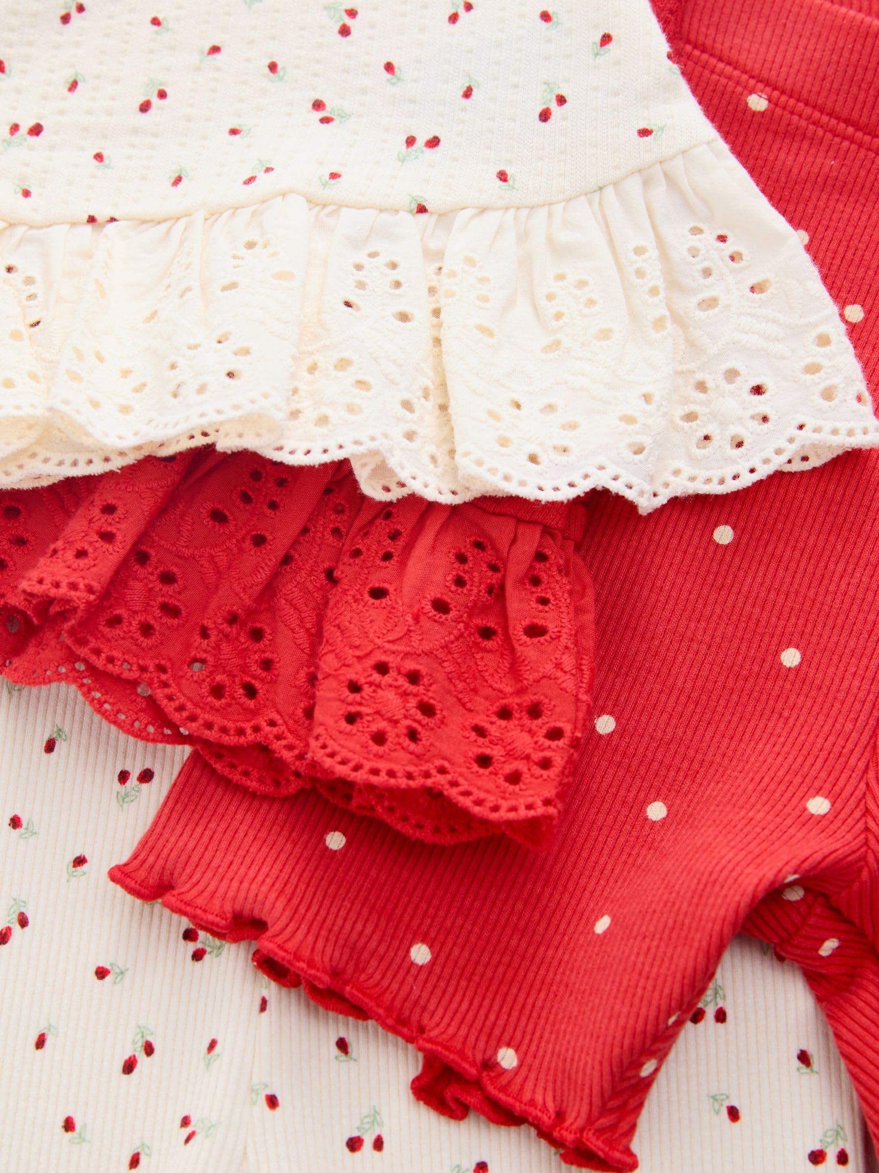 Next completo bambina 2 pezzi canotta red white