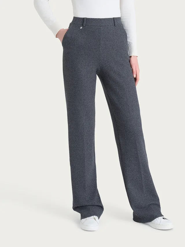 Ragno Compact Ampio pantalone oscuro wide leg tasche