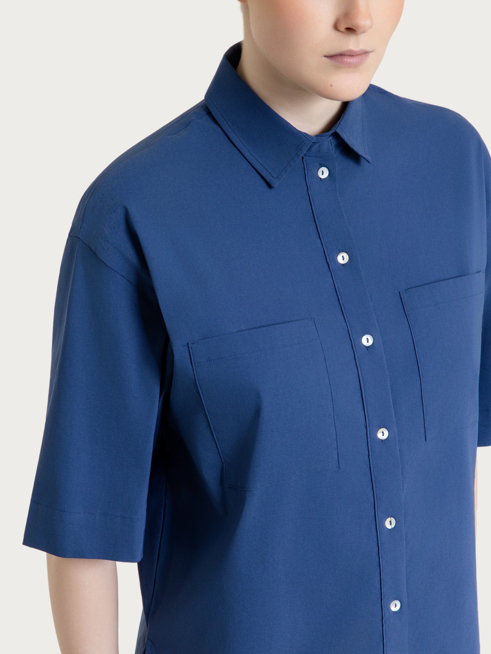 Ragno Super Fresh camicia manica corta oceana con tasche