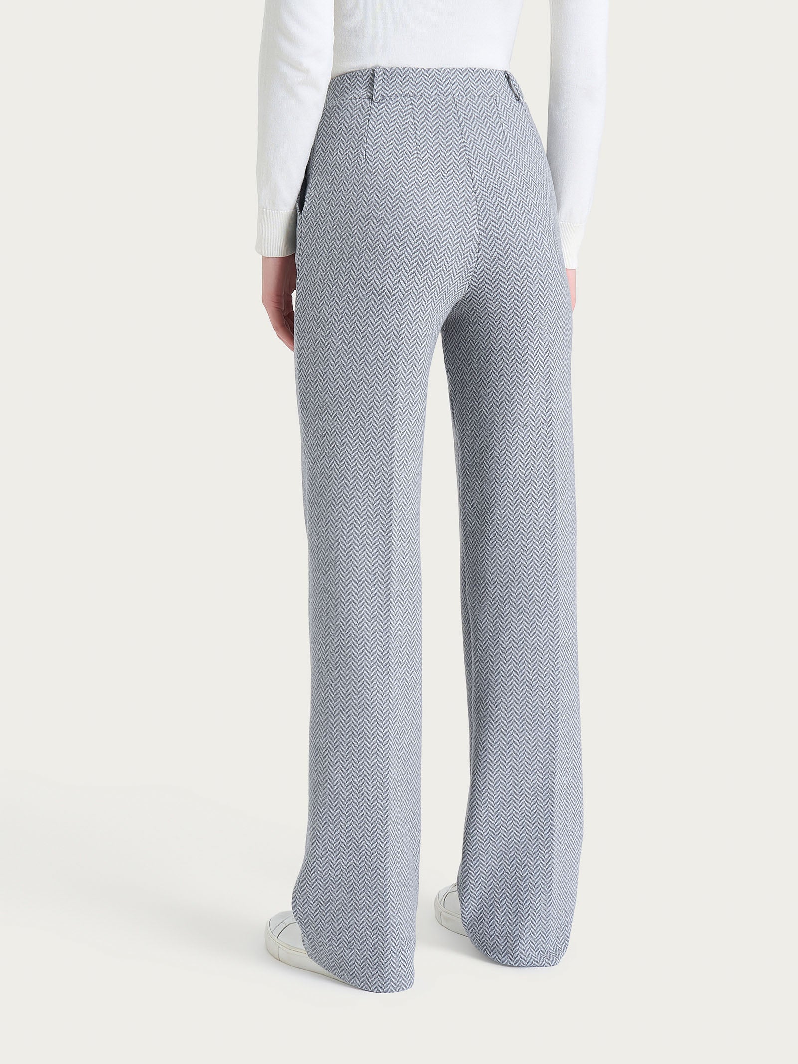 Ragno Eco Jacquard Pantalone ampio Grigio Mel wide leg