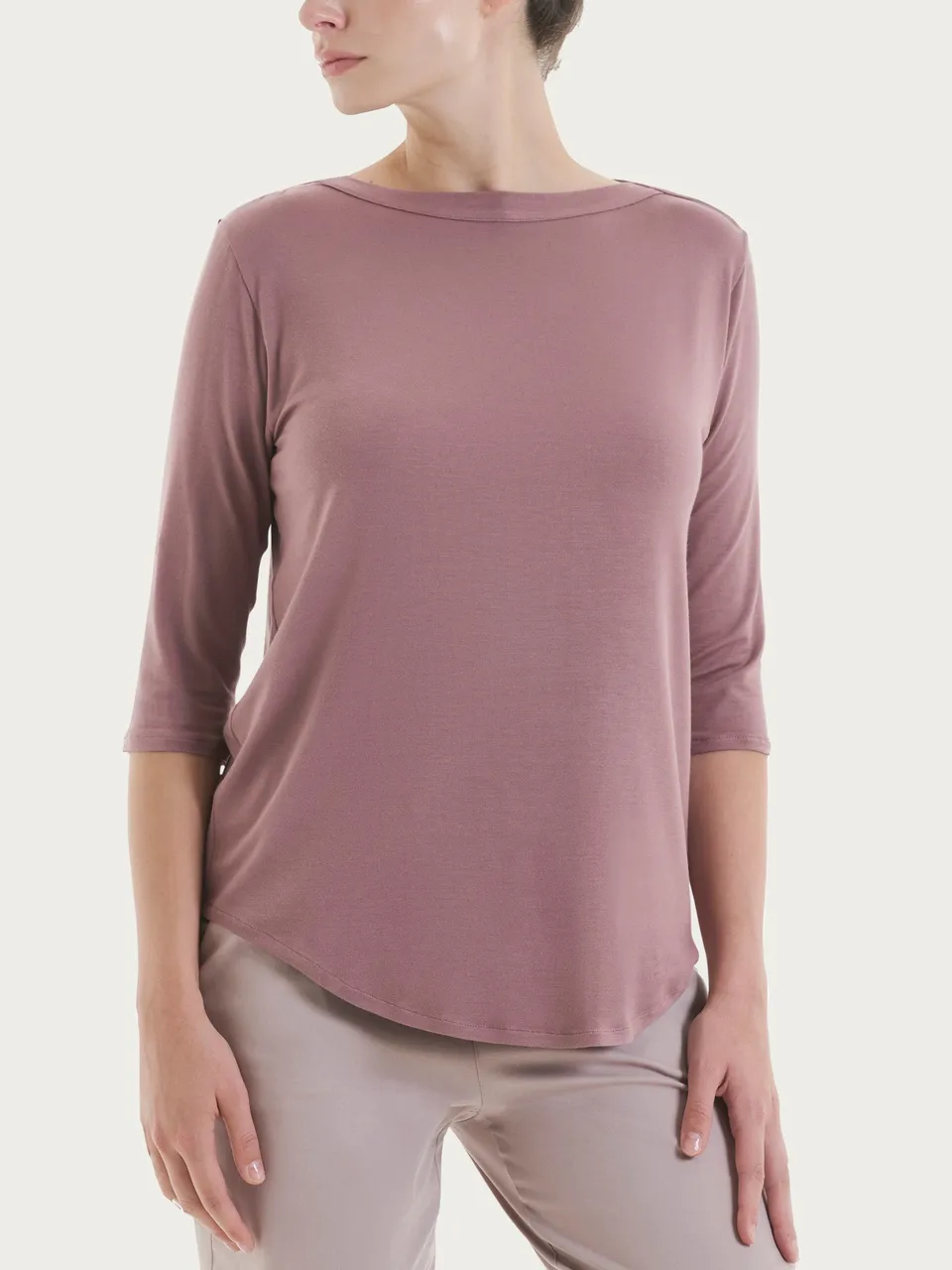 Ragno Viscosa Summer maglietta scollo barchetta Twilight Mauve