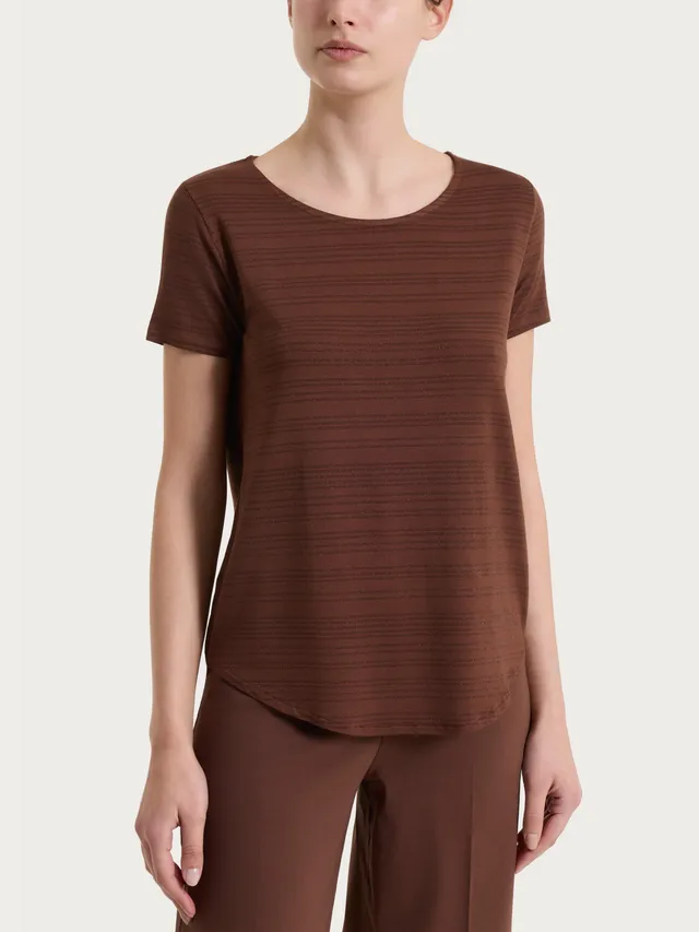Ragno Maglietta Righe Viscosa Summer Cappuccino Lurex