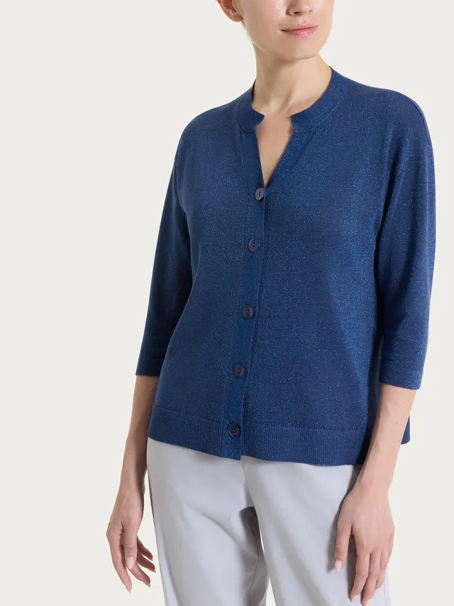 Ragno Summertime Lurex cardigan bottoni Oceana