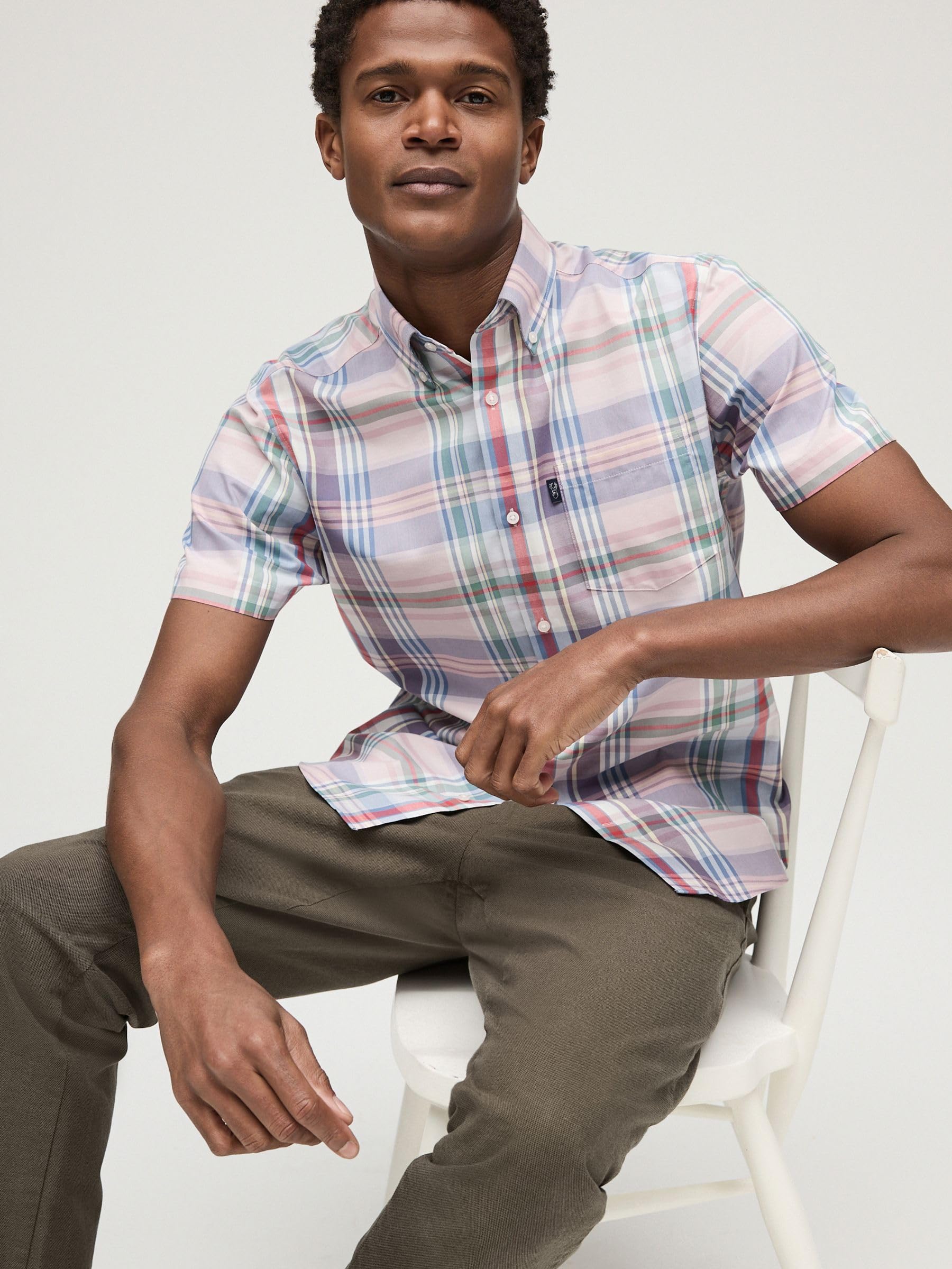 Next Oxford camicia uomo manica corta facile stiro L