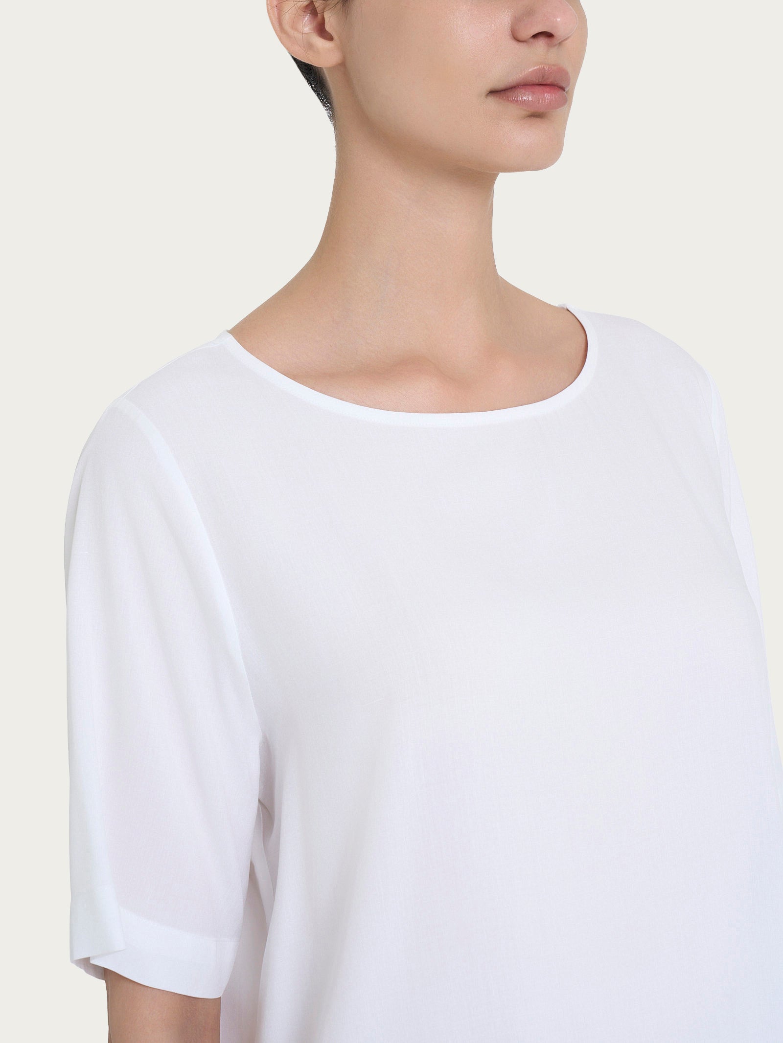 Ragno Ecoseta Blusa Manica Corta Bianco 100% Viscosa