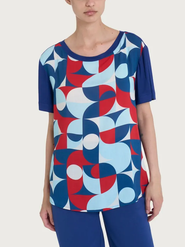 Ragno Viscosa Summer maglietta scollo barchetta fant. blueberry