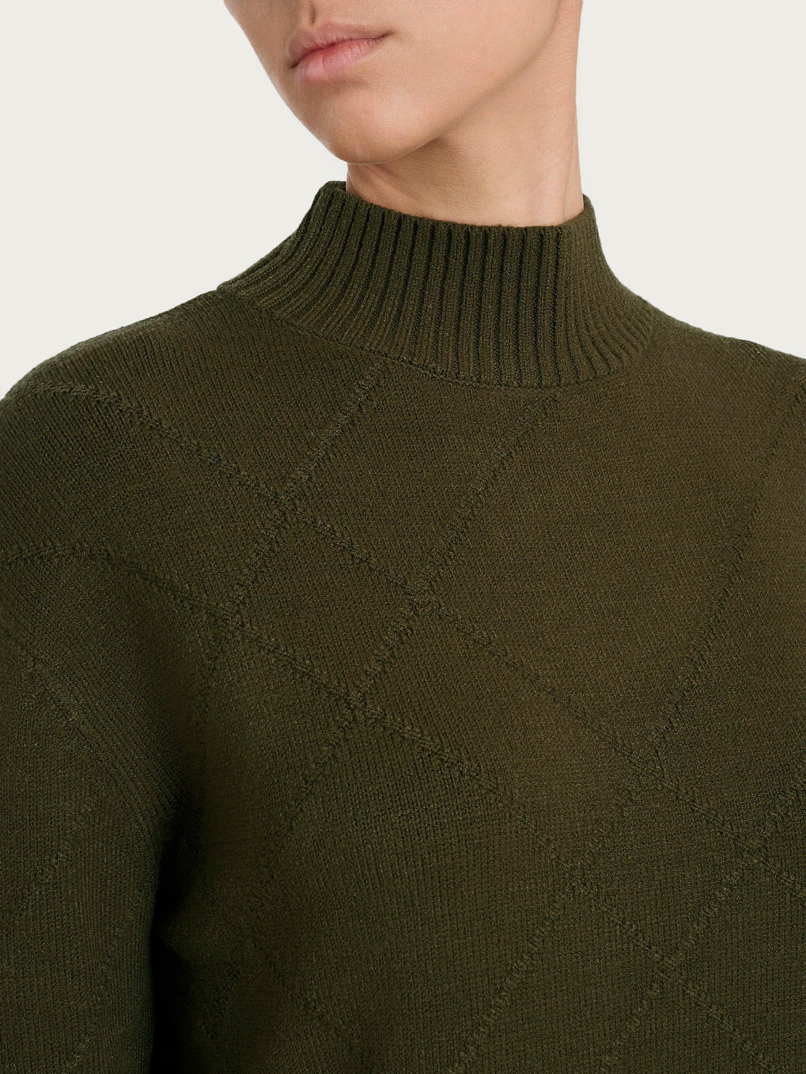 Ragno Super Soft Lupetto maglia check Dark Olive