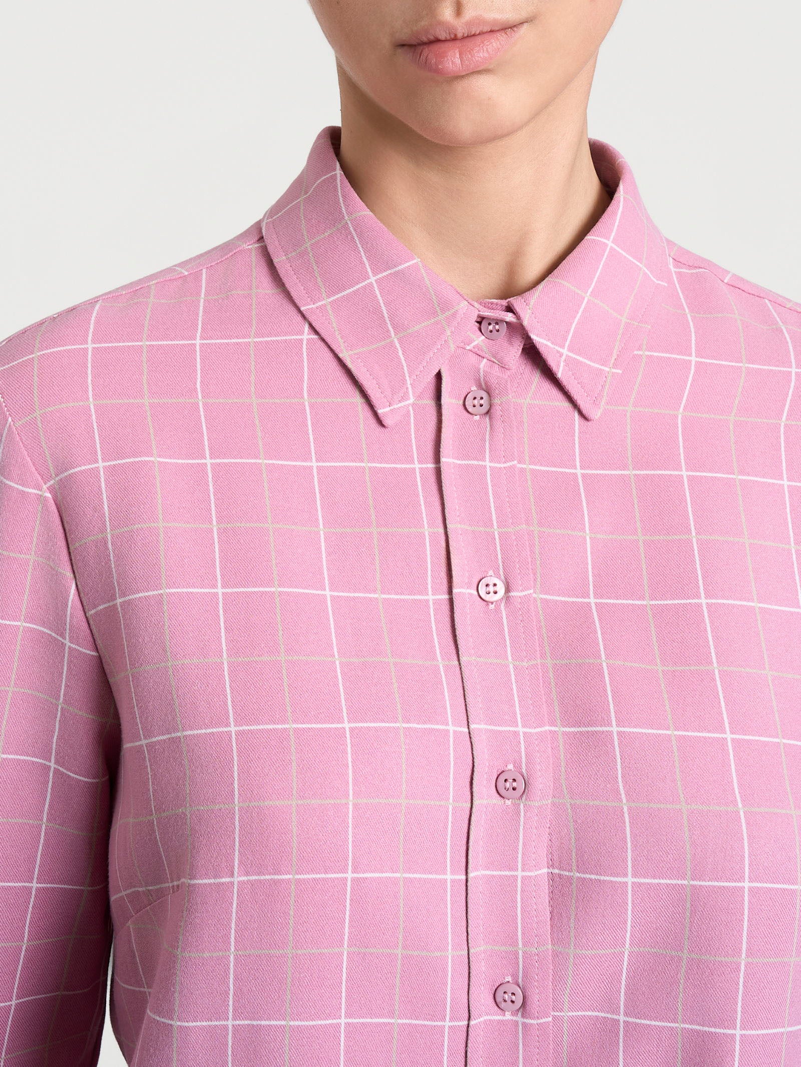 Ragno Winter EcoSeta camicia macro check Fant. Lilas quadri