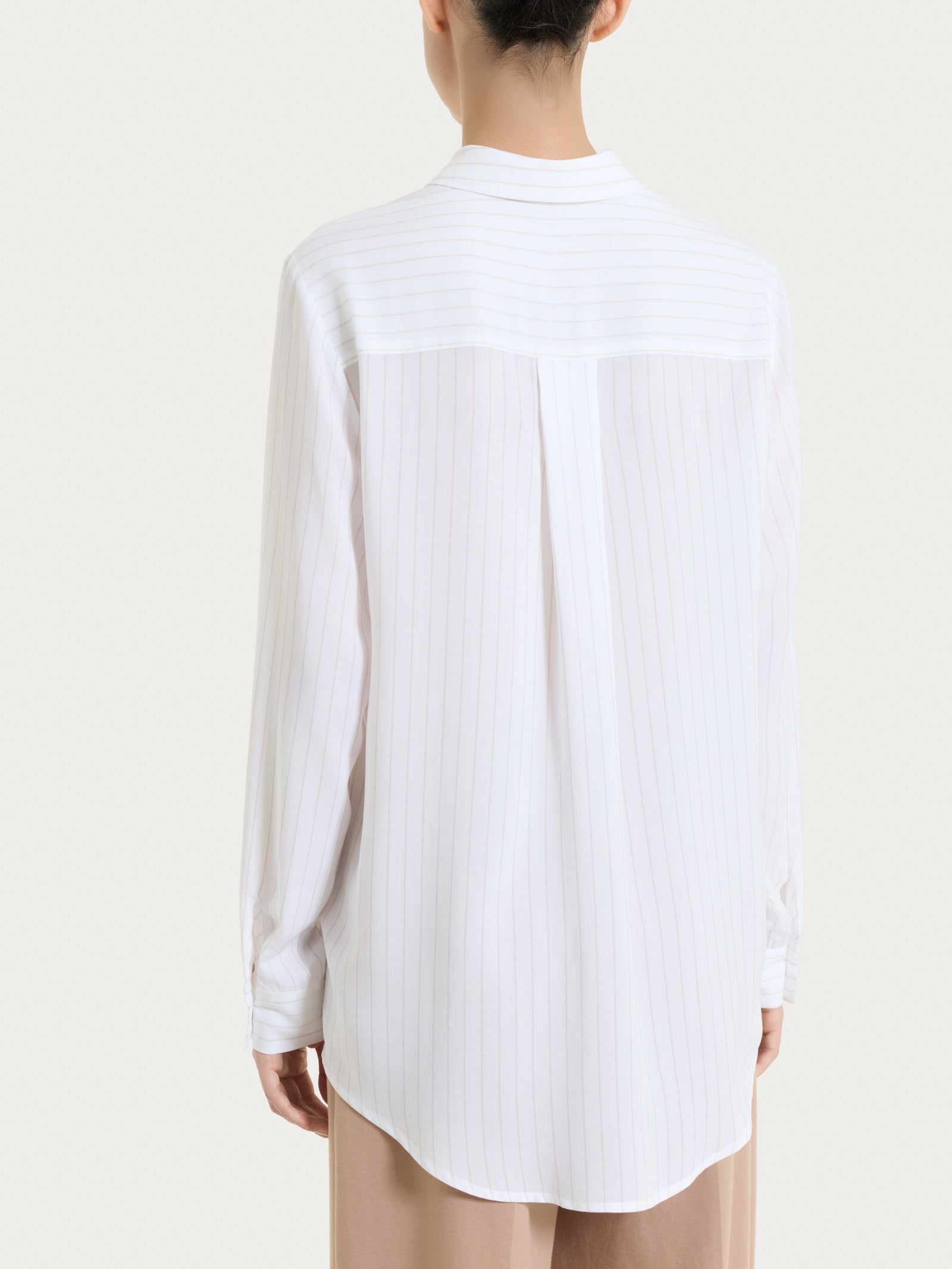 Ragno EcoSeta Camicia Righe Champignon manica lunga