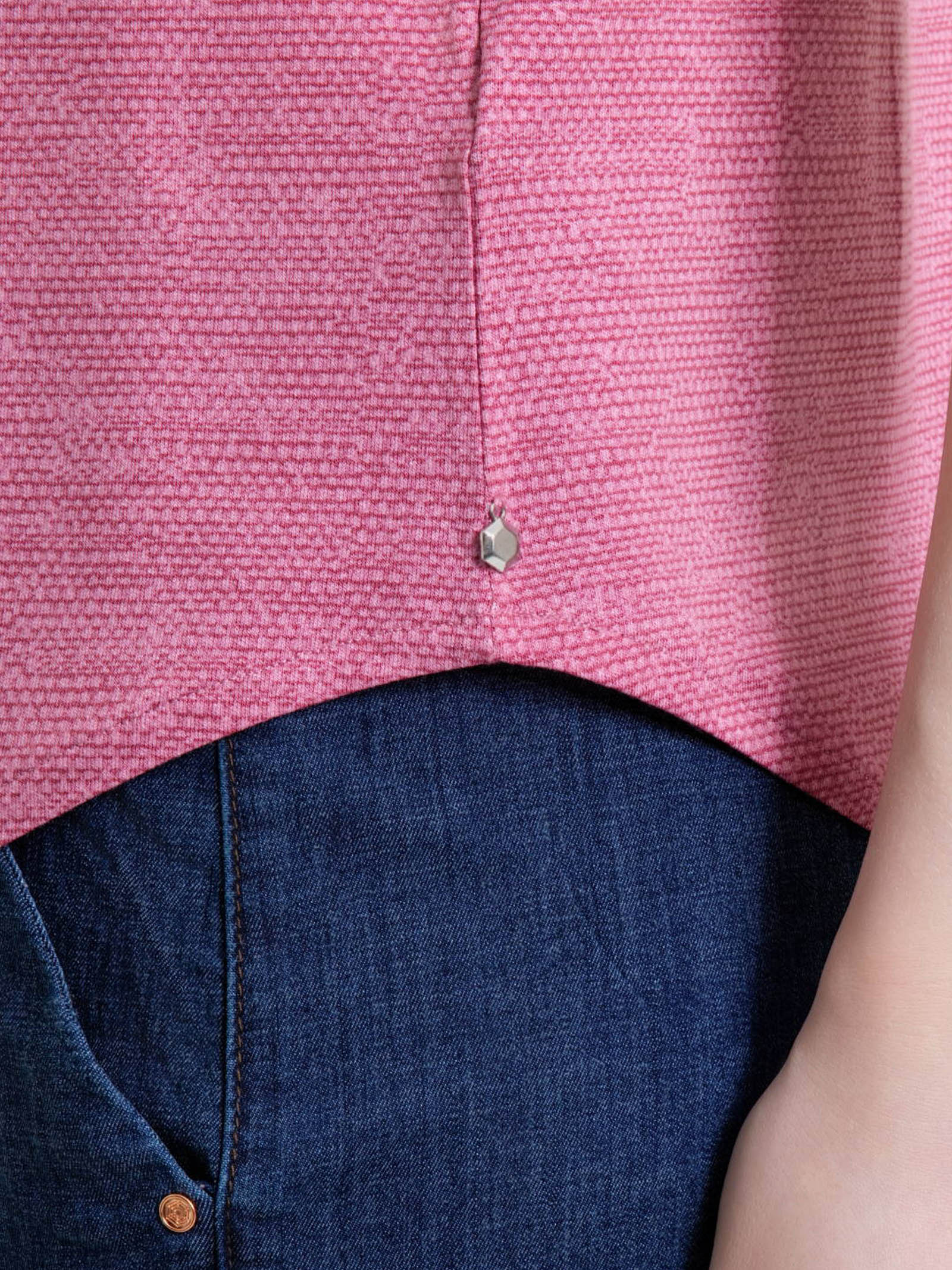 Ragno maglietta girocollo Cashmere Rose viscosa crêpe