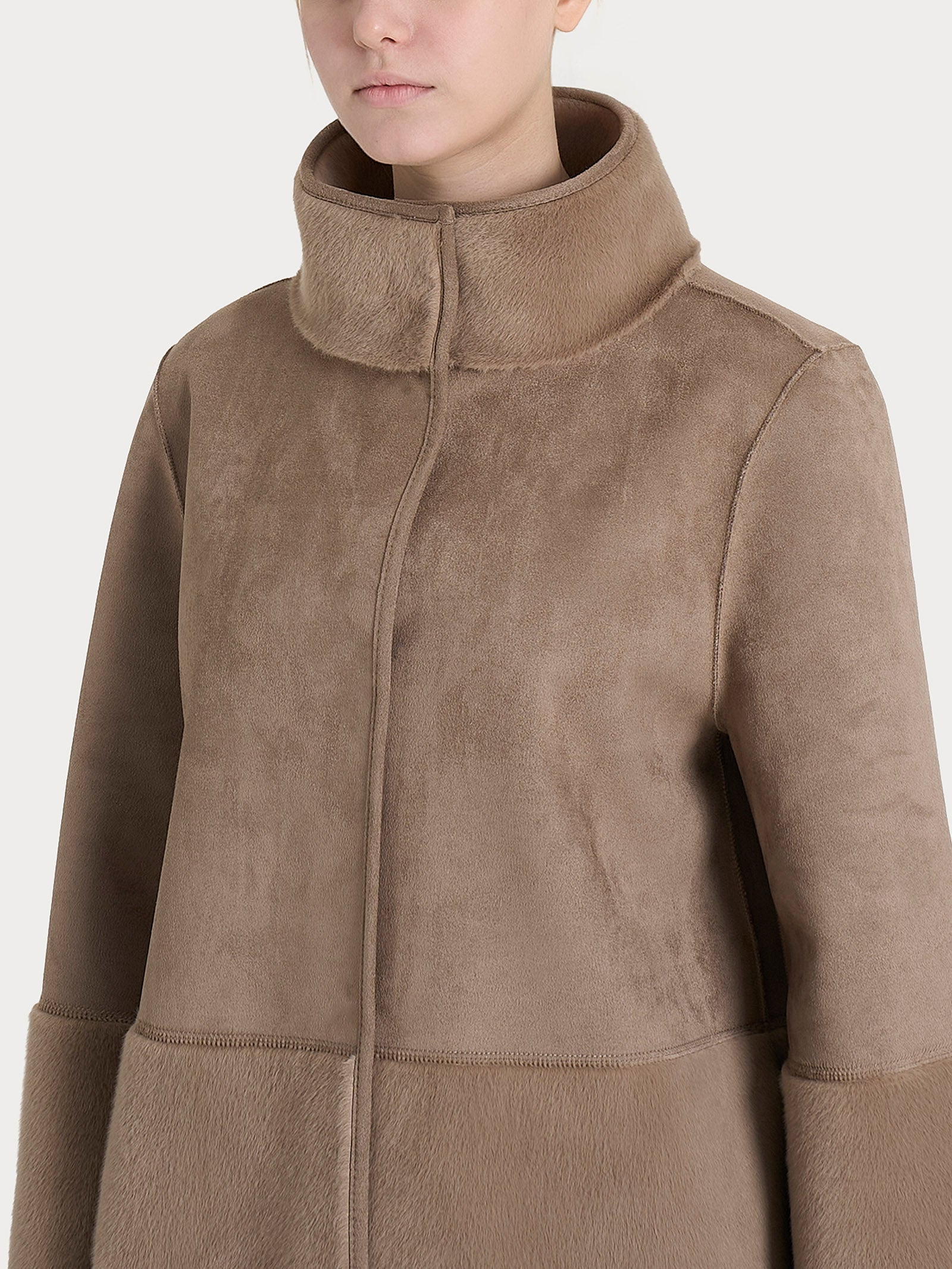 Ragno Compact Vegan Shearling Giacca Donna Pine Bark