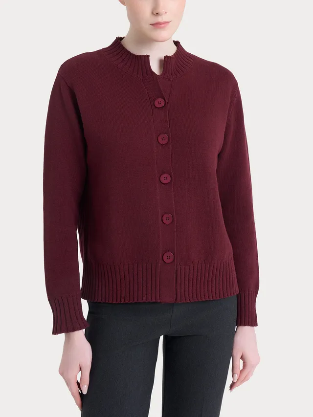 Ragno Winter Cotton cardigan corto Fig Mel. puro cotone