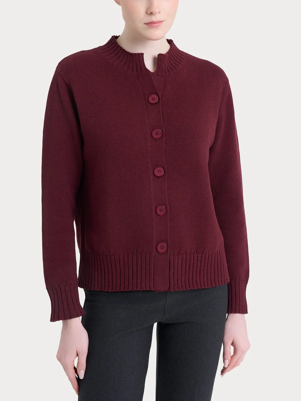 Ragno Winter Cotton cardigan corto Fig Mel. puro cotone