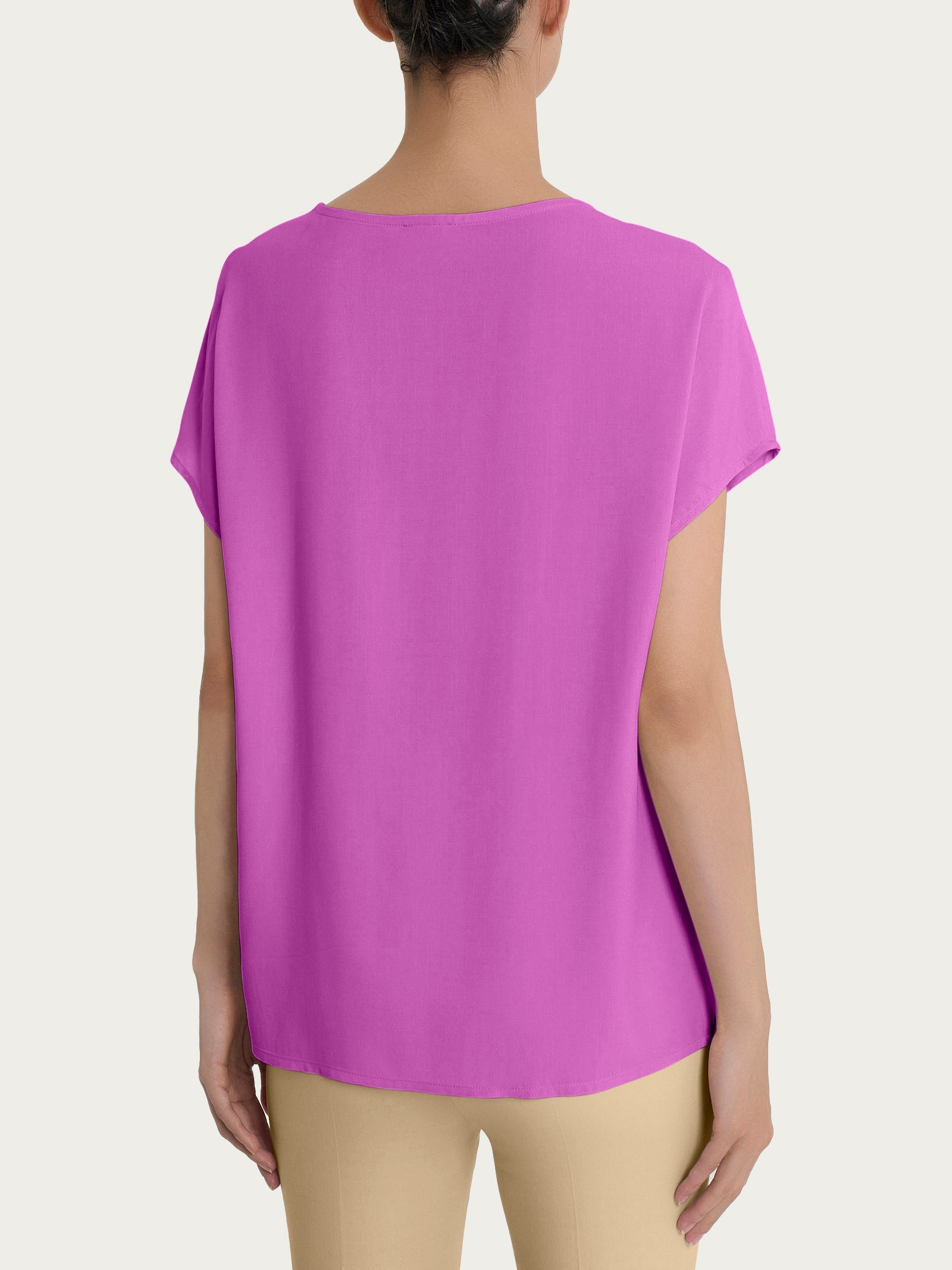 Ragno Ecoseta Blusa Manica Kimono viscosa viola Cattleya Orchid