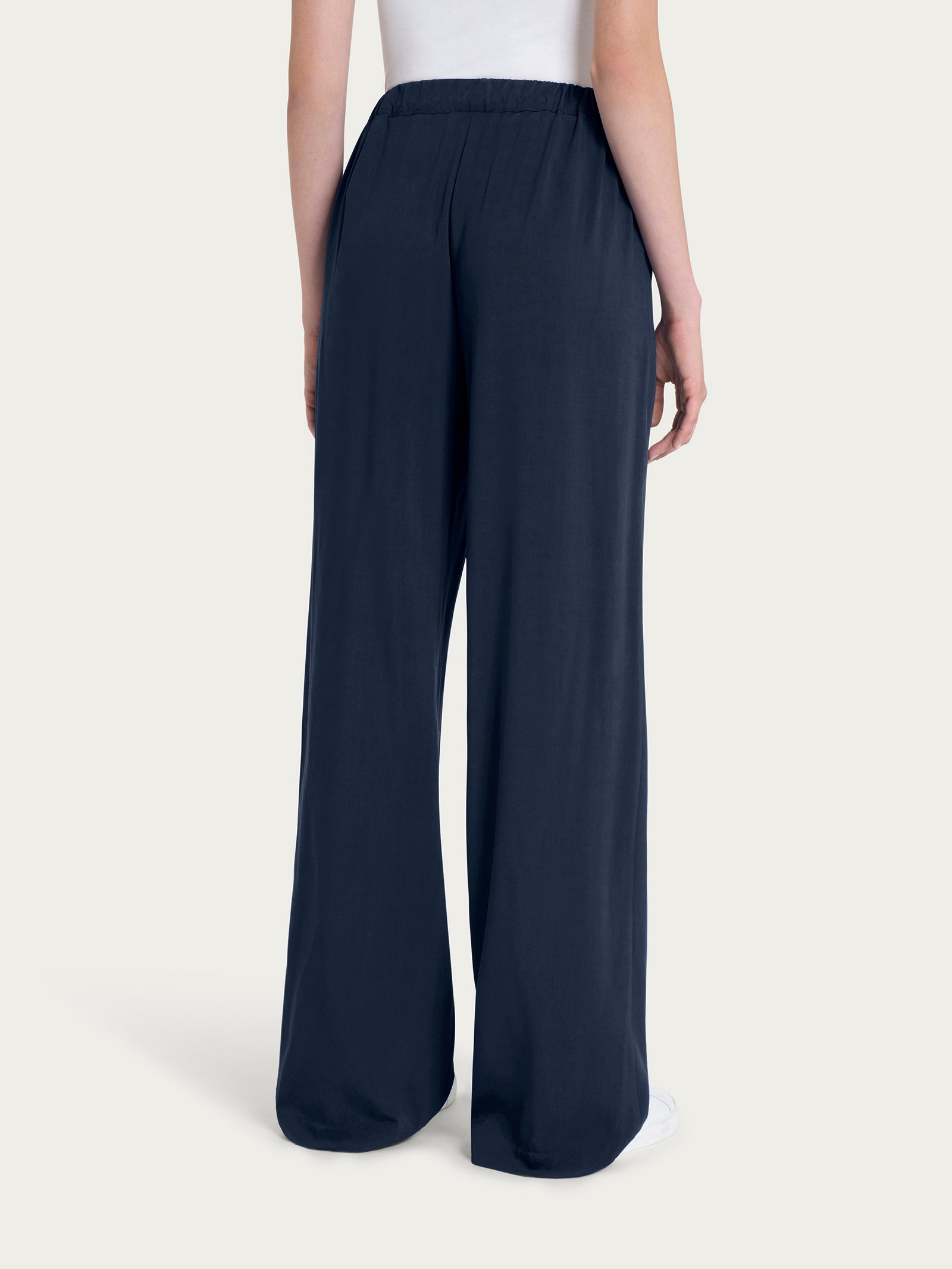 Ragno EcoSeta Pantalone ampio wide leg Bleu