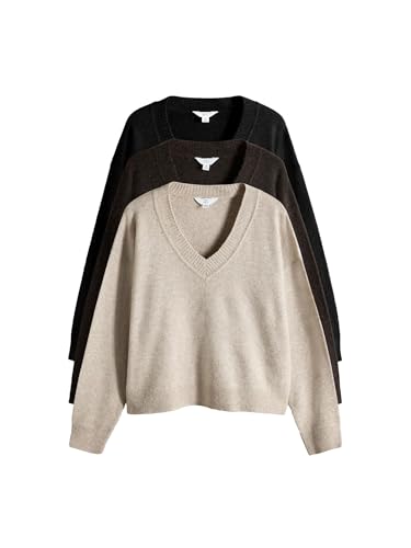 Geo Next The Set Maglioni Scollo a V in Lana donna x3