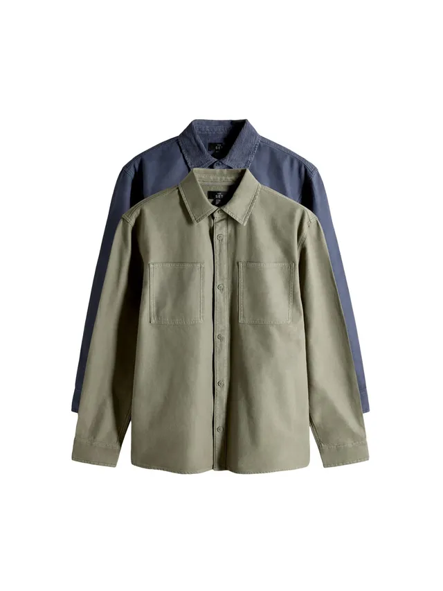 Geo Next The Set Camicia Uomo Stile Giacca Cotone Confezione 2 Pezzi S