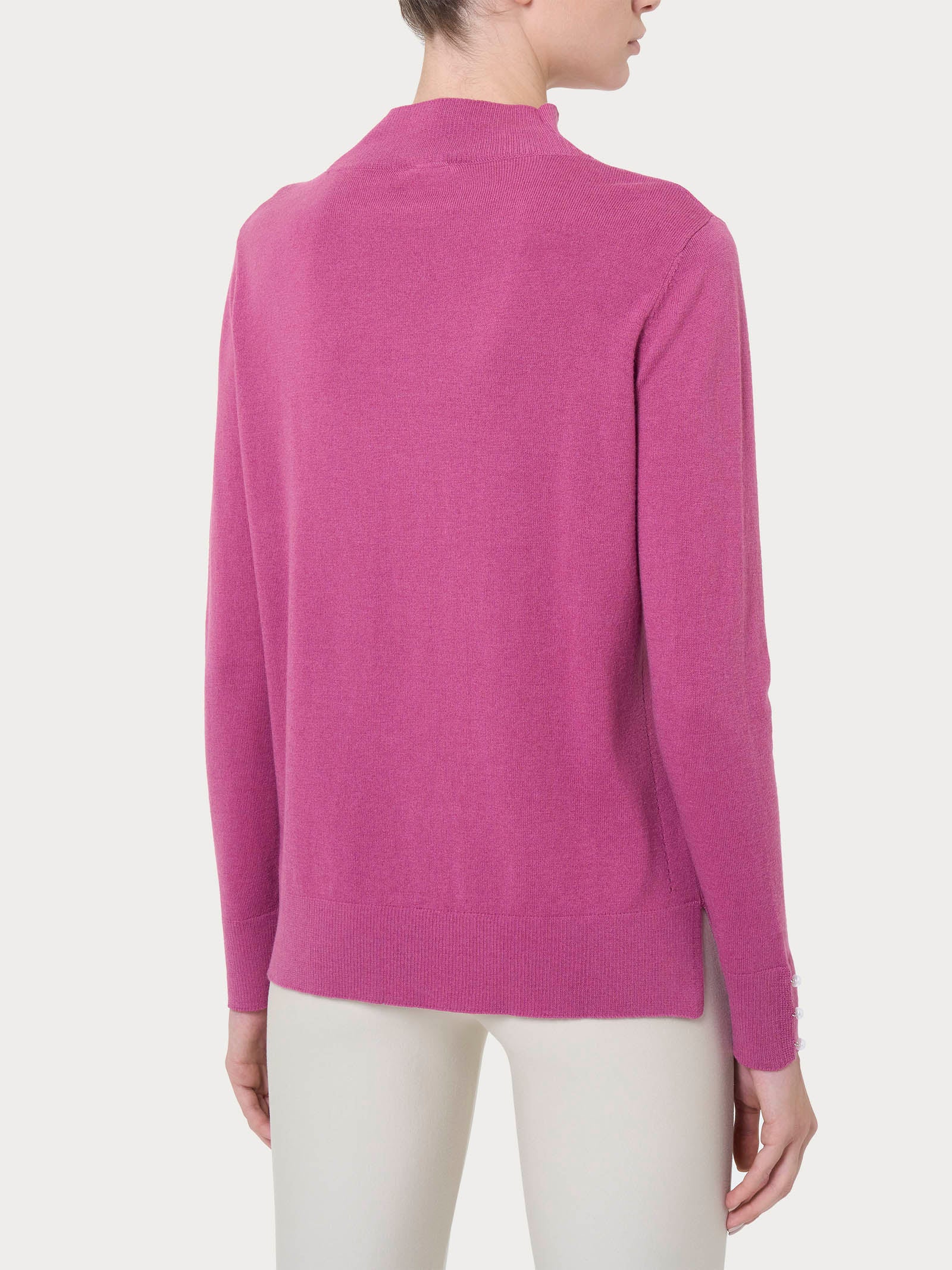 Ragno Merino Soft Lupetto con perline Red Violet pura lana