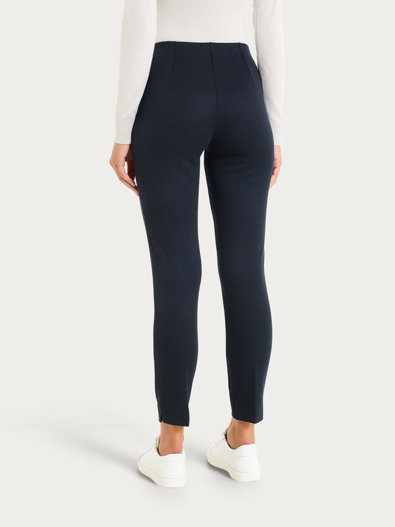 Ragno Compact pantalone sigaretta micro check blu