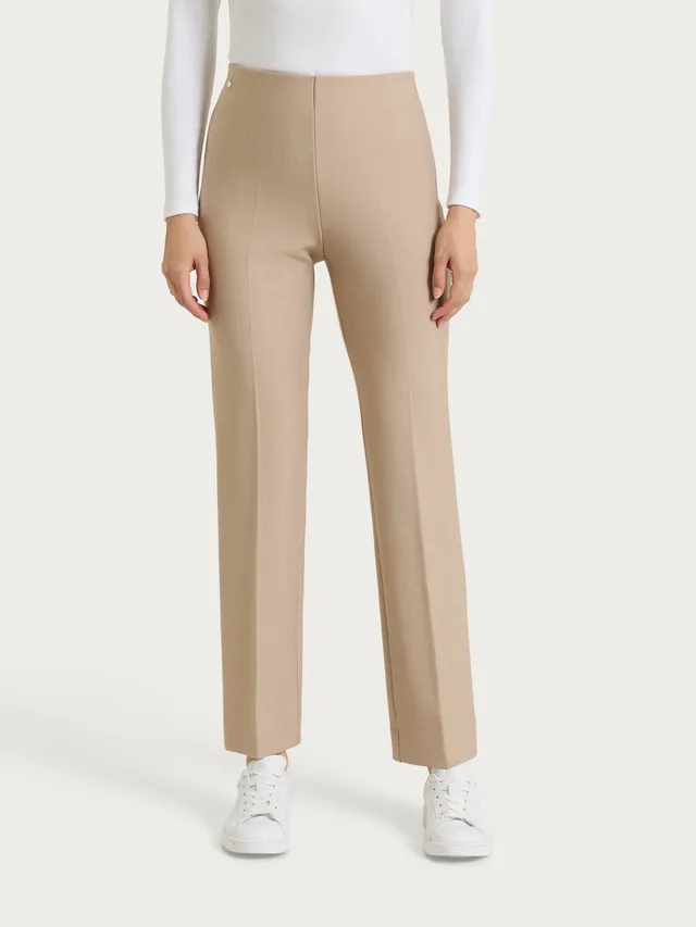 Ragno Compact Pantalone gamba dritta cammello melange