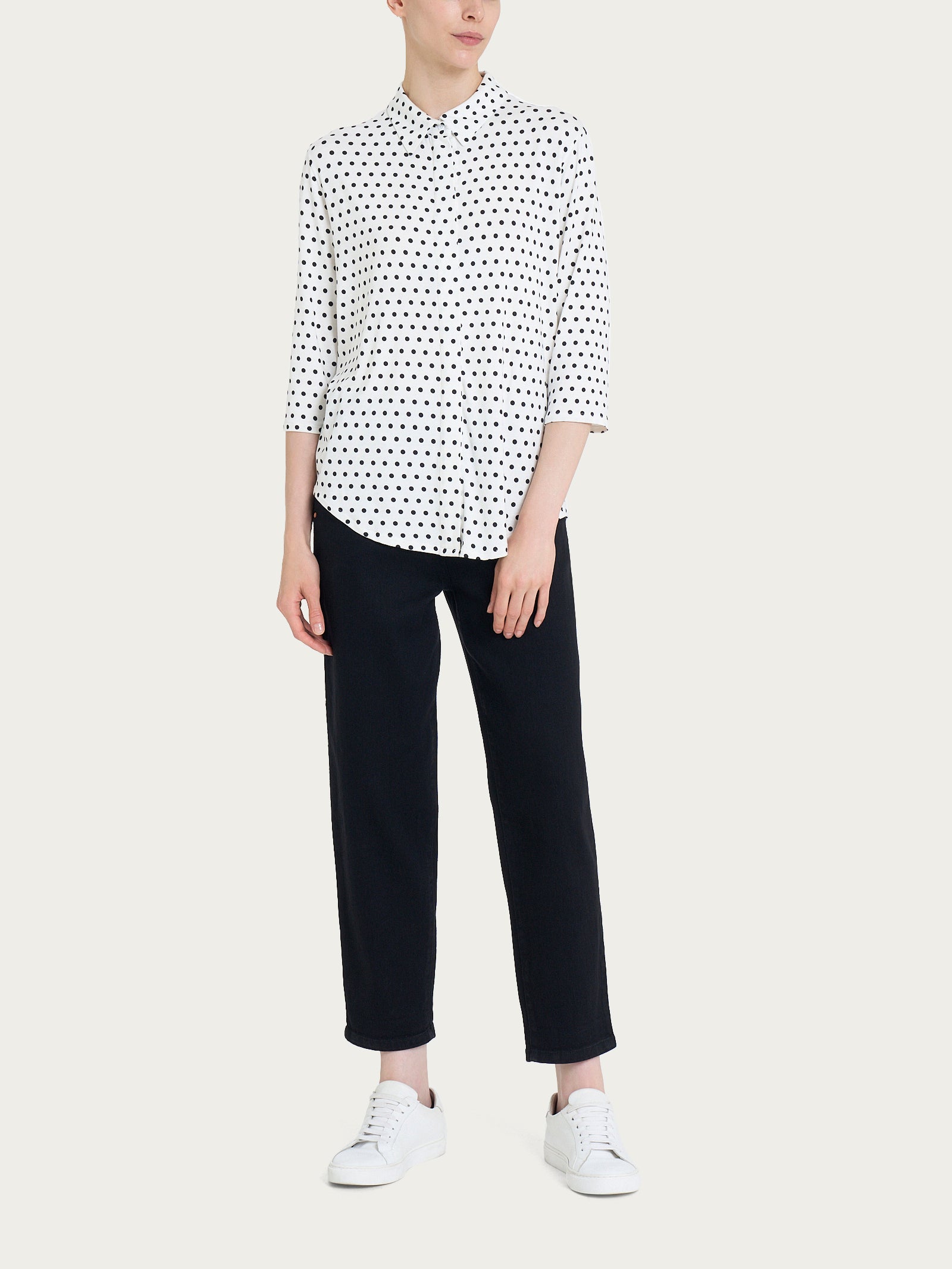 Ragno Viscosa Summer Camicia pois manica 3/4 Fant.Bianco