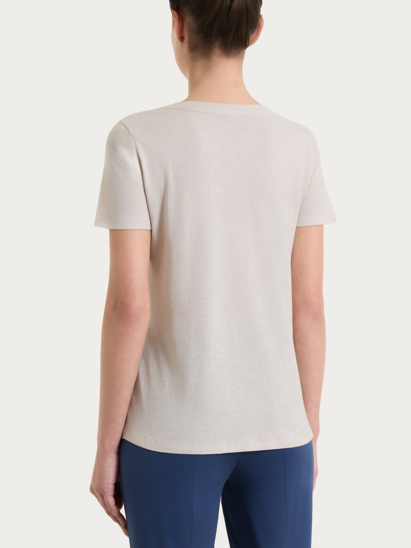 Ragno Slub Jersey t-shirt donna Champignon puro cotone