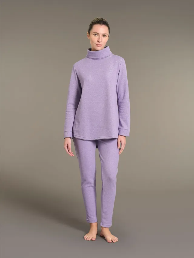 Ragno Sweet Emotion pigiama lungo pile lurex Lilla