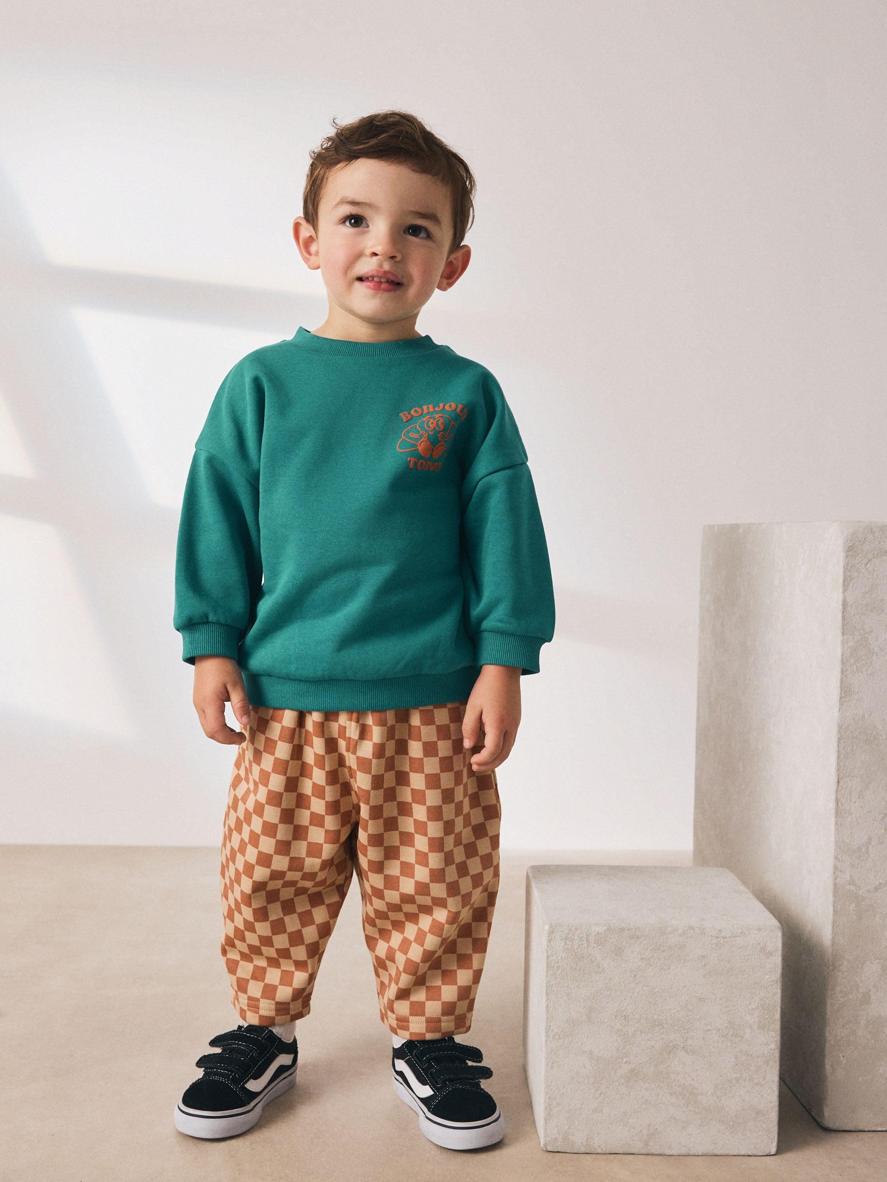 Next Tuta Felpa Jogger Bambino Green Croissant Cotone