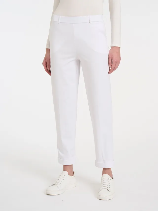Ragno Compact Light Pantalone Carota Bianco Donna Elastico