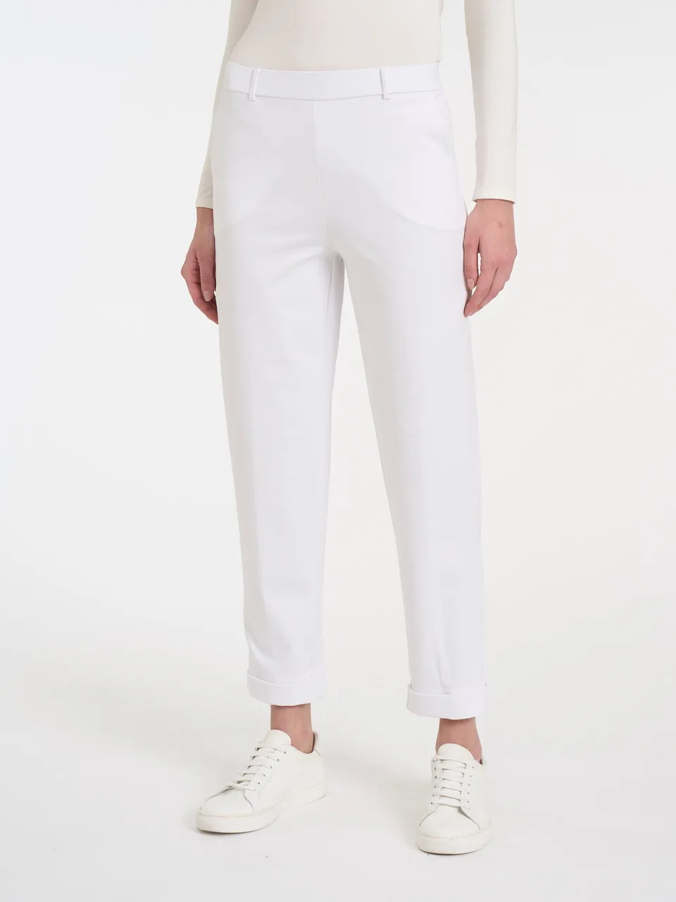 Ragno Compact Light Pantalone Carota Bianco Donna Elastico