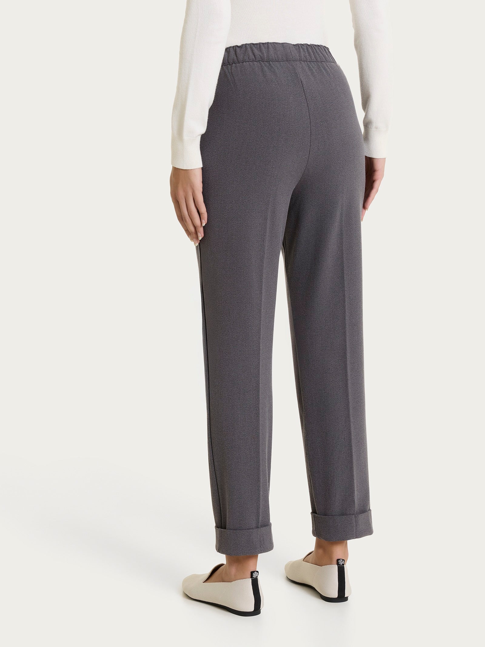 Ragno Pantalone Dritto Flannel Twill Ardesia Mel. Tasche