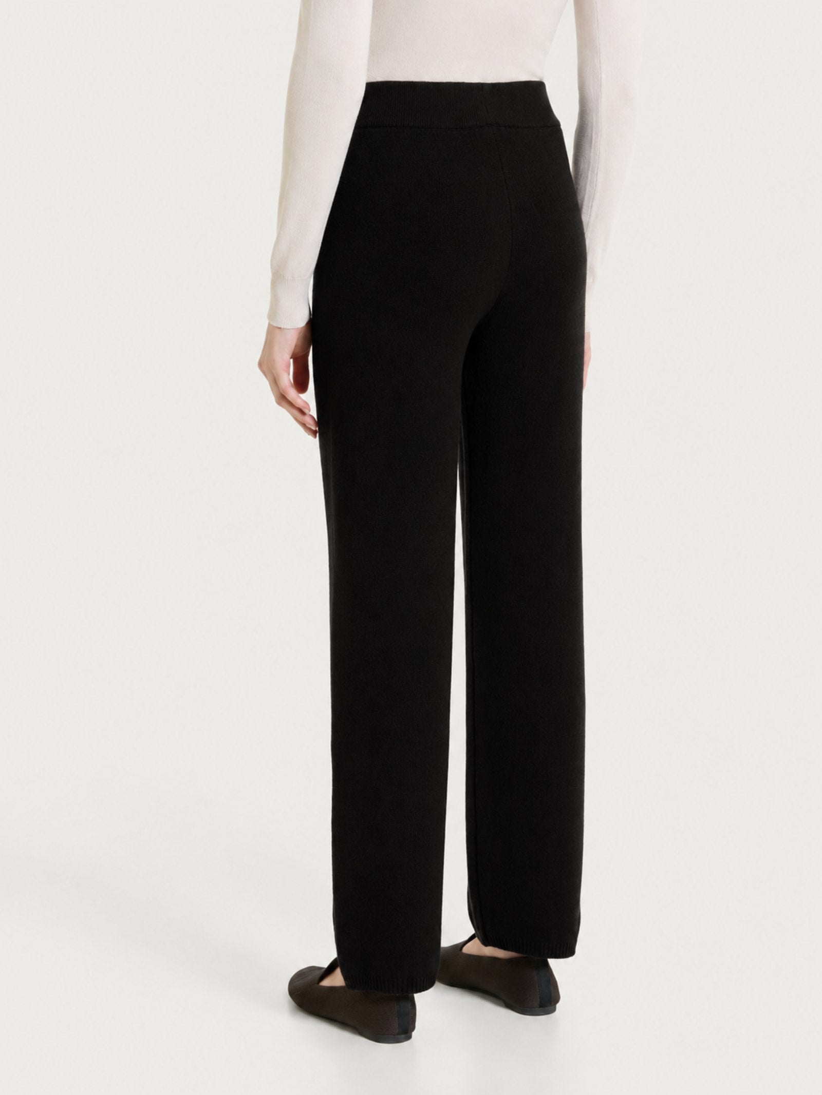 Ragno Soft Wool pantalone ampio nero wide leg viscosa e lana