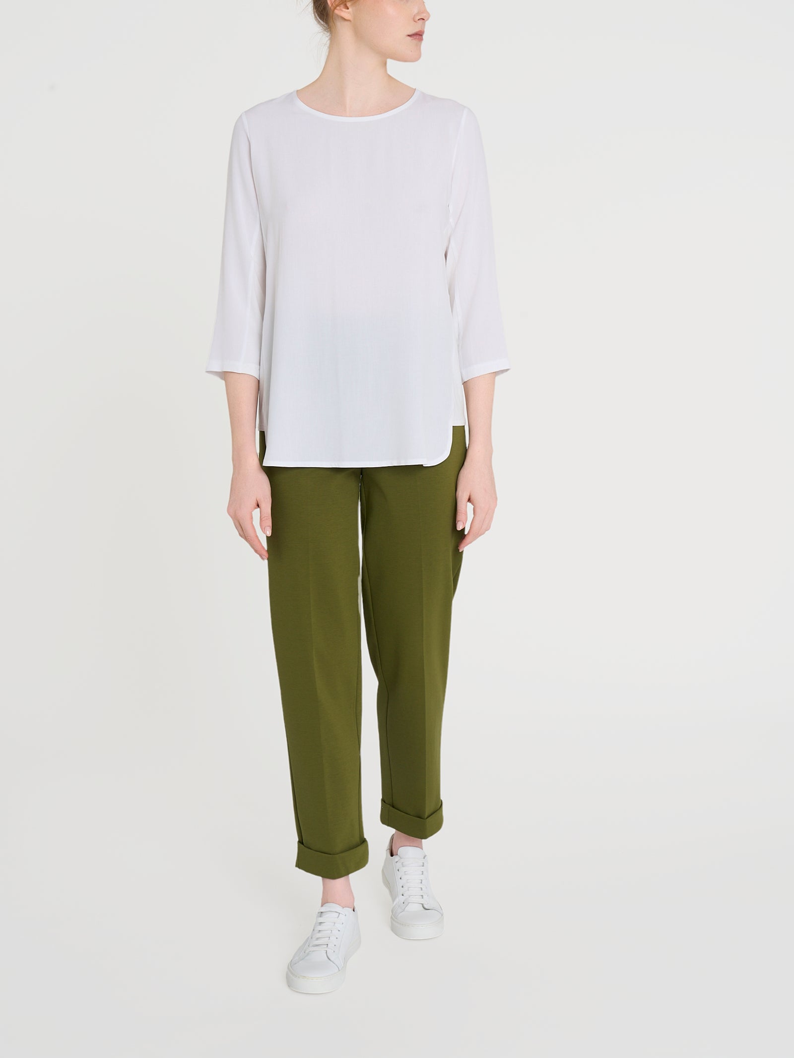 Ragno Viscosa Summer Maglia girocollo 3/4 Bianco