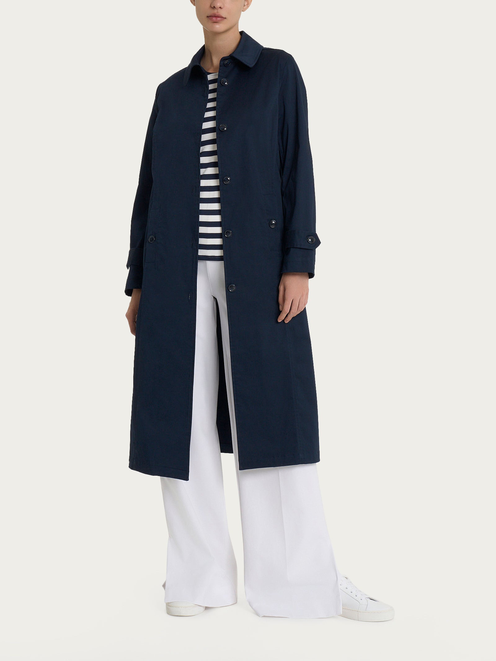 Ragno Satin Power trench lungo donna blu idrorepellente