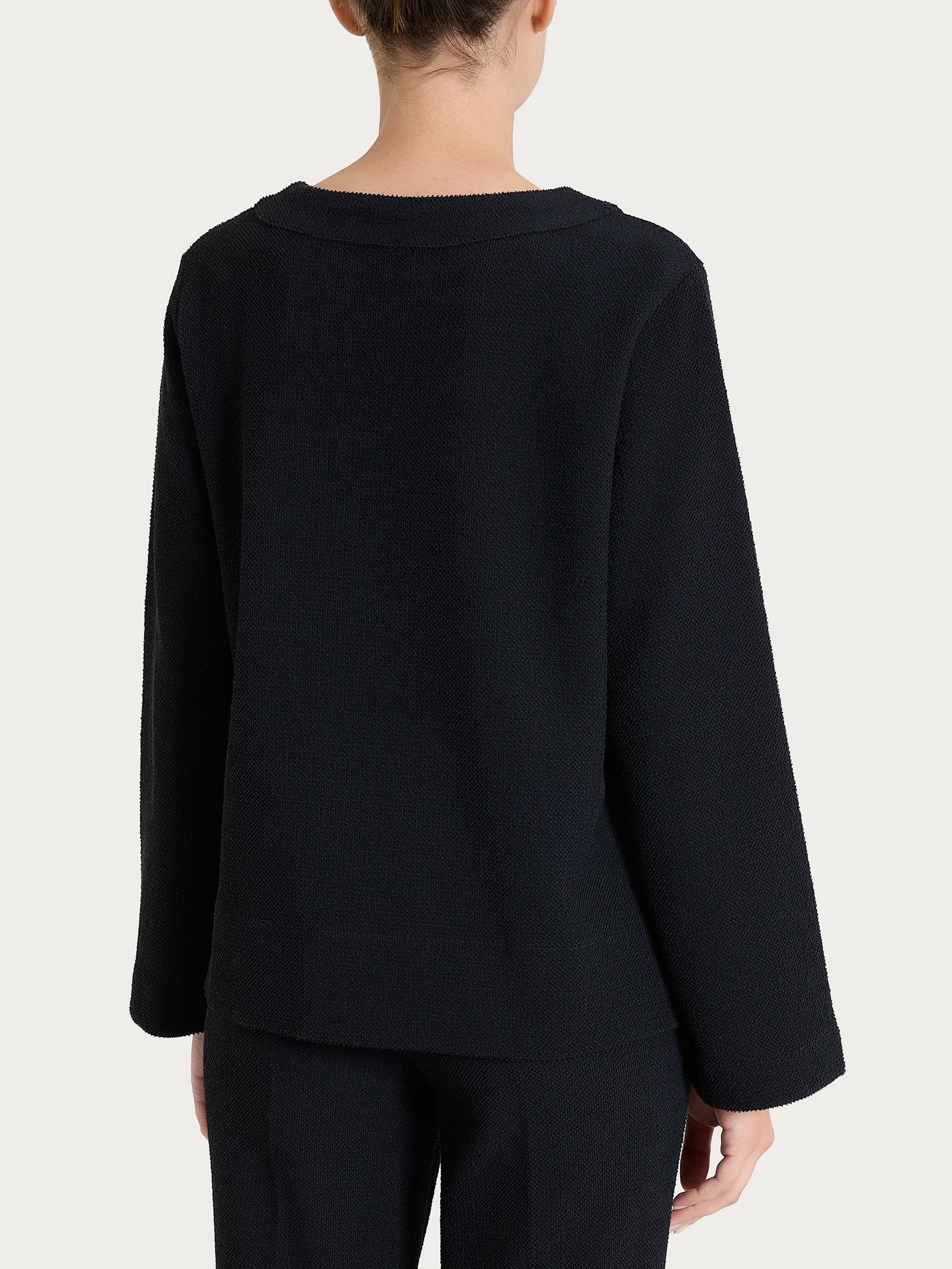 Ragno felpa girocollo Japanese Fleece nera Nero