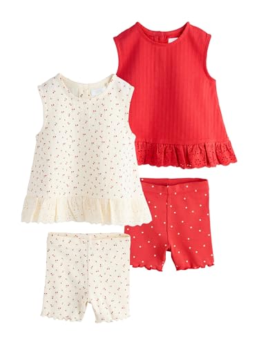 Next completo bambina 2 pezzi canotta red white