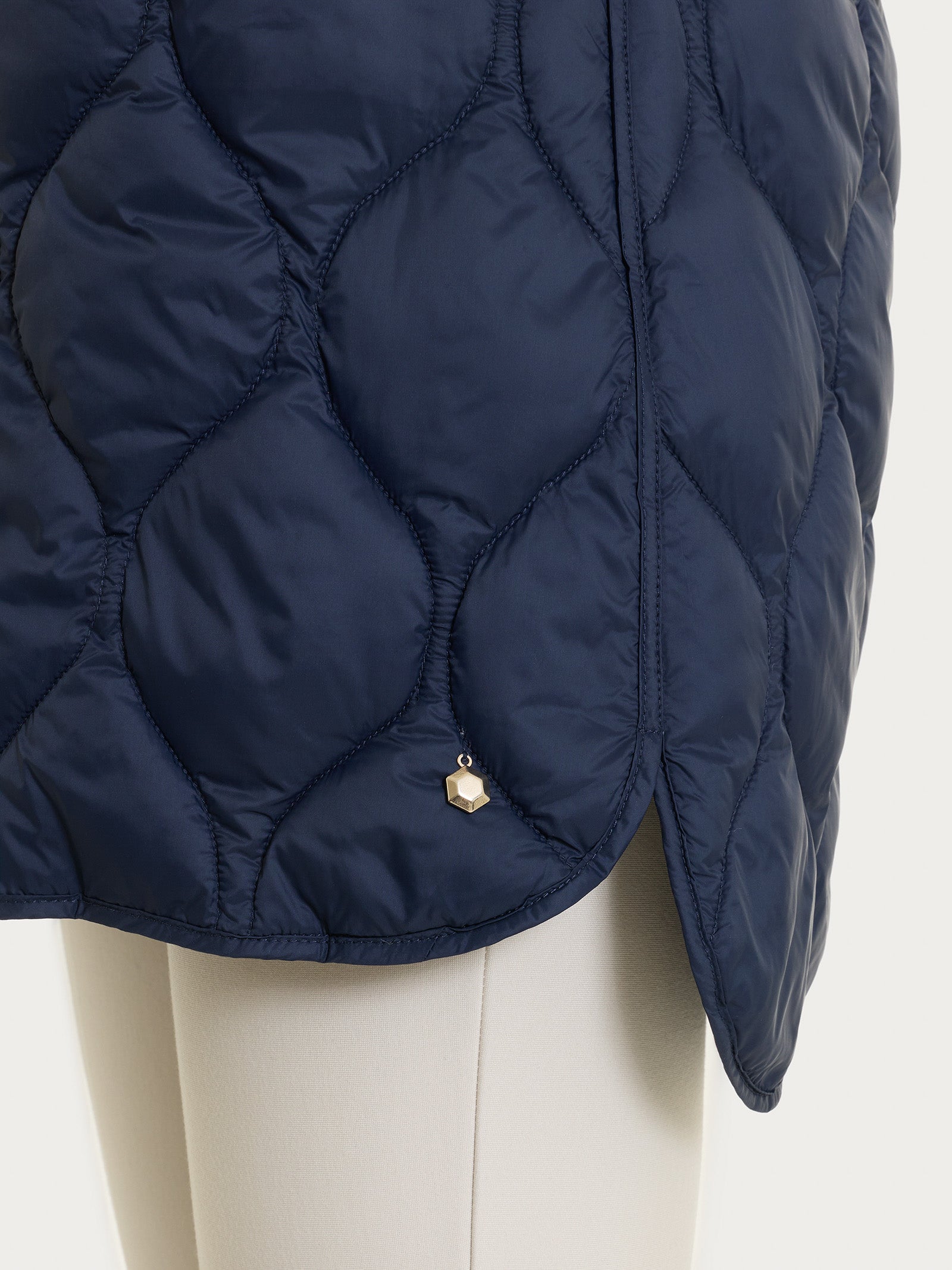 Ragno Onion Quilt piumino smanicato cappuccio blu