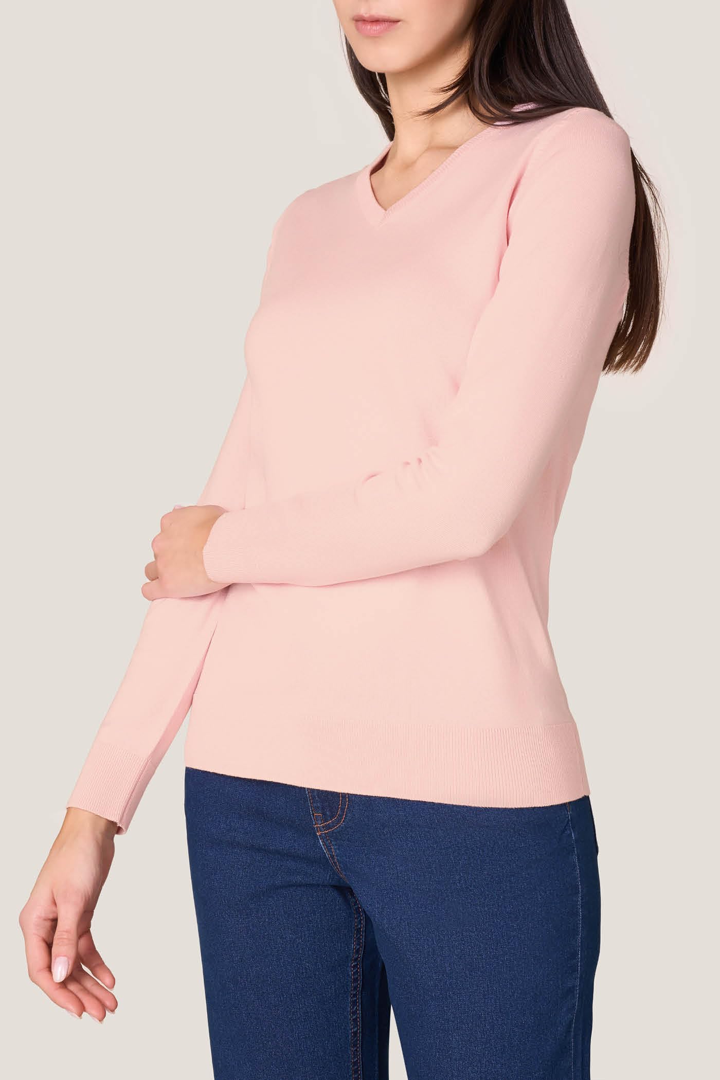 Goldenpoint Donna Maglia Scollo V Manica Lunga Misto Viscosa