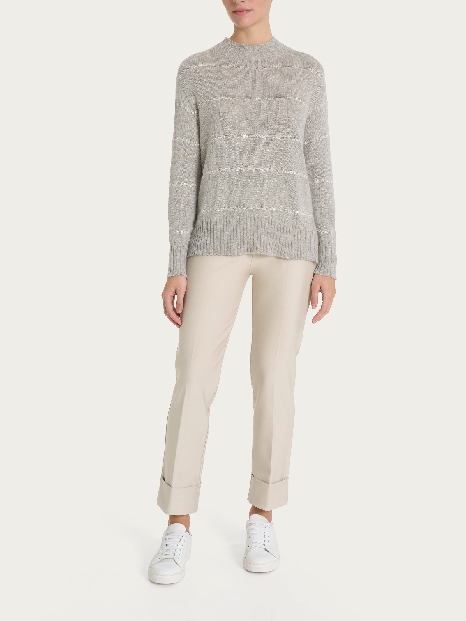 Ragno Merino Soft Lupetto Corto Rigato Moonlight Angora