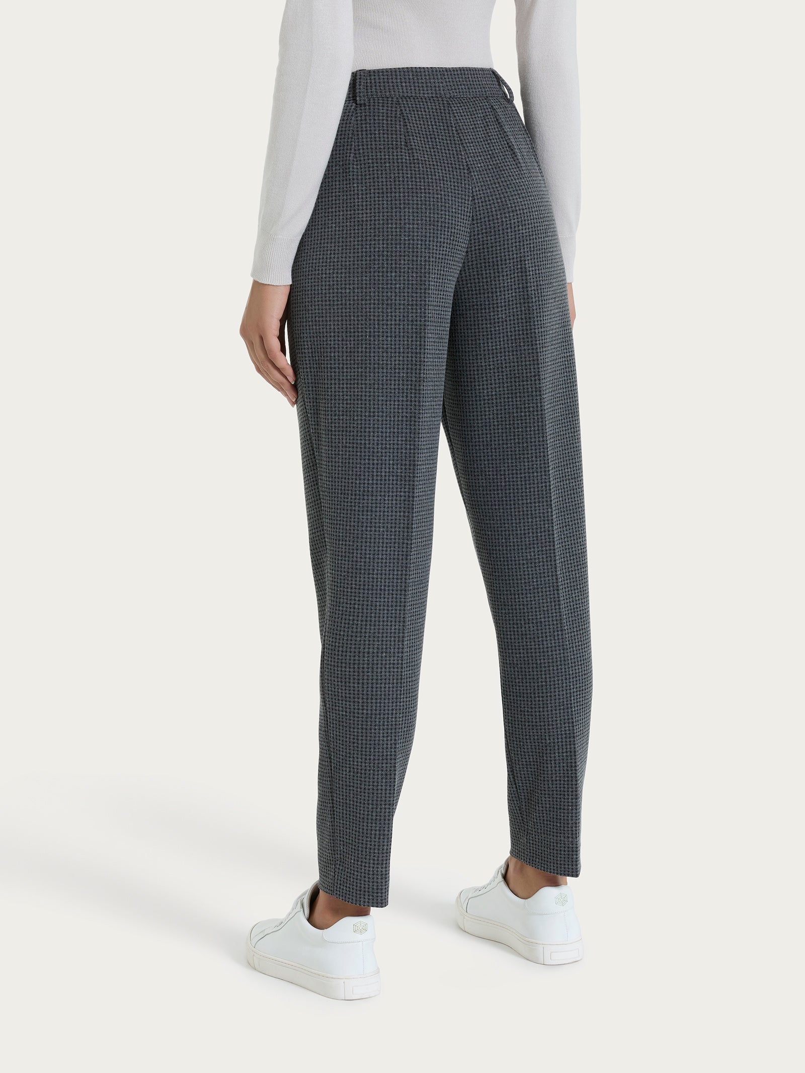 Ragno Compact pantalone chino slim micro check Ardesia Mel jacquard