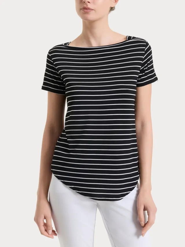 Ragno Summer Light Righe nero maglietta barchetta