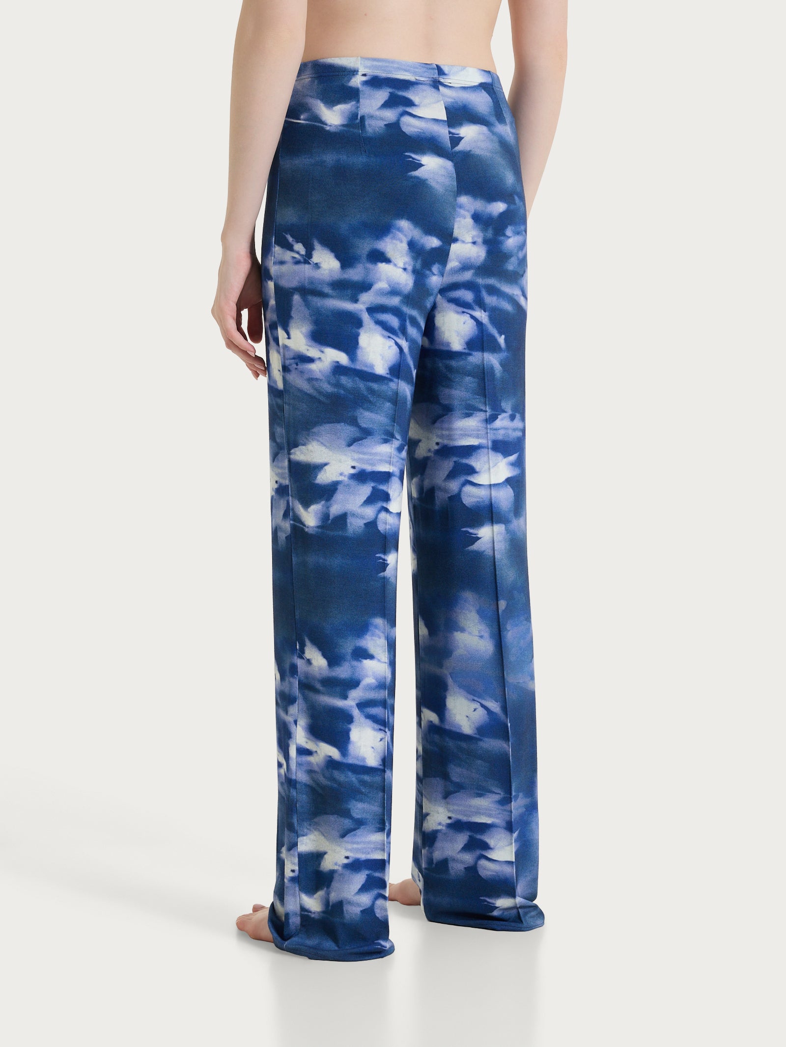 Ragno Viscosa Summer Pantalone Ampio floreale blu Fant. Oceana