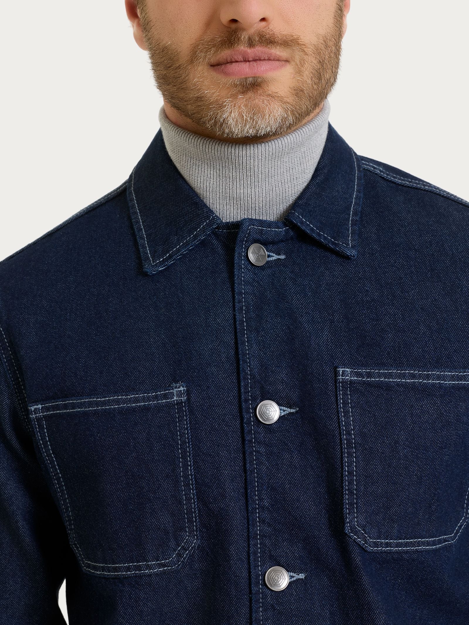 Ragno Super Denim Utility giacca uomo Dark Navy